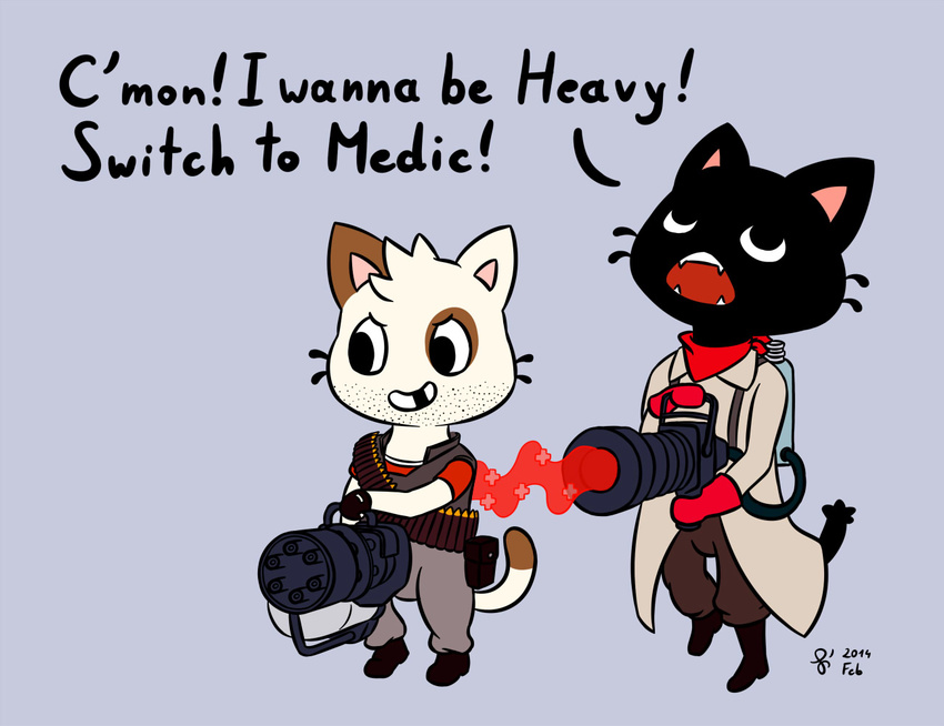 cub feline gamercat glitch healing heavy humor male mammal medic minigun playing sen-en team_fortress_2 video_games young