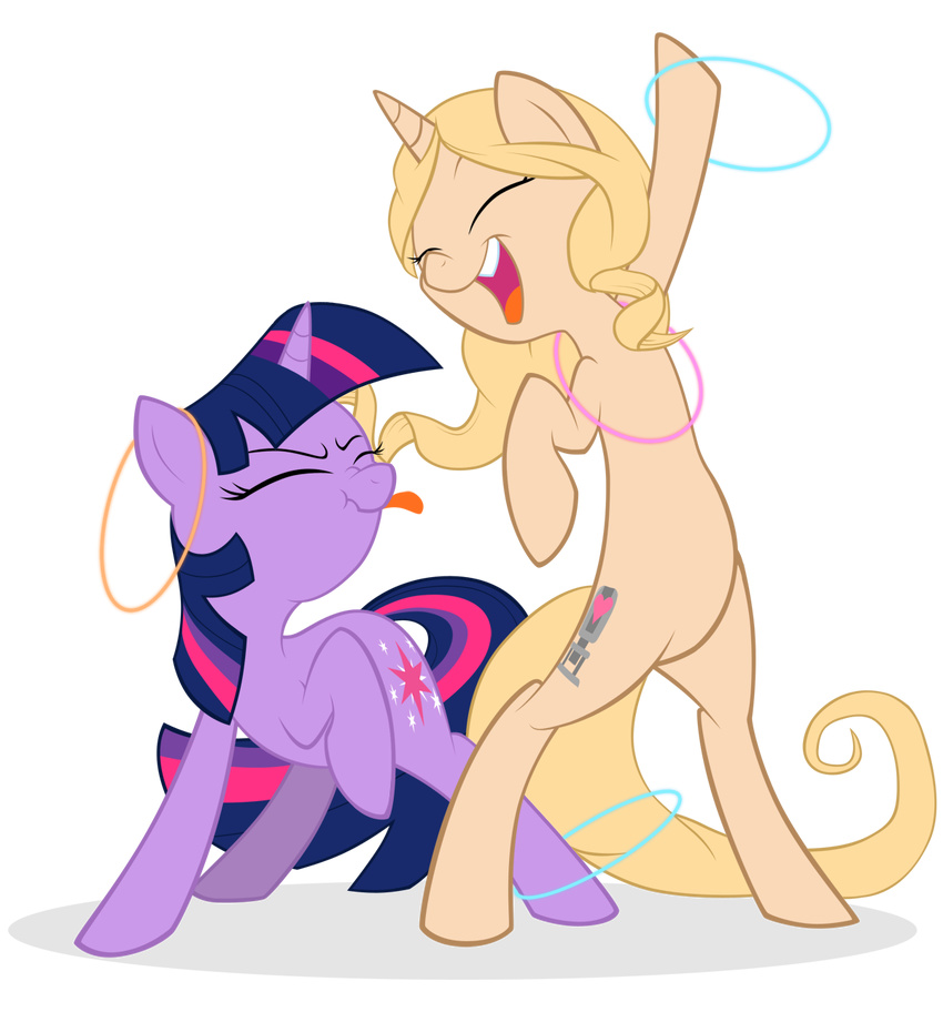 cutie_mark duo equine eyes_closed female friendship_is_magic hi_res horn lysok mammal my_little_pony plain_background purple_body tara_strong tongue tongue_out transparent_background twilight_sparkle_(mlp) unicorn