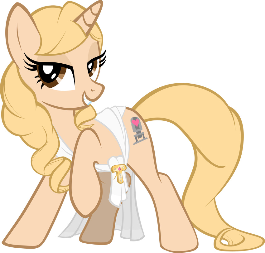 alpha_channel brown_eyes cutie_mark equine female feral friendship_is_magic hair hi_res horn horse long_hair looking_at_viewer lysok mammal my_little_pony plain_background ponification pony smile solo tara_strong transparent_background unicorn vector