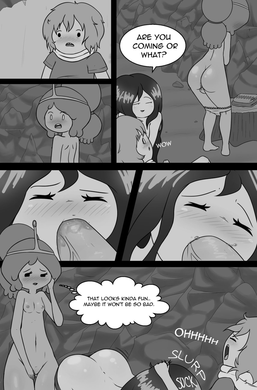 adventure_time big_butt blush breasts butt comic cubby_chambers female finn_the_human male marceline nipples nude oral oral_sex penis princess_bubblegum pussy sex