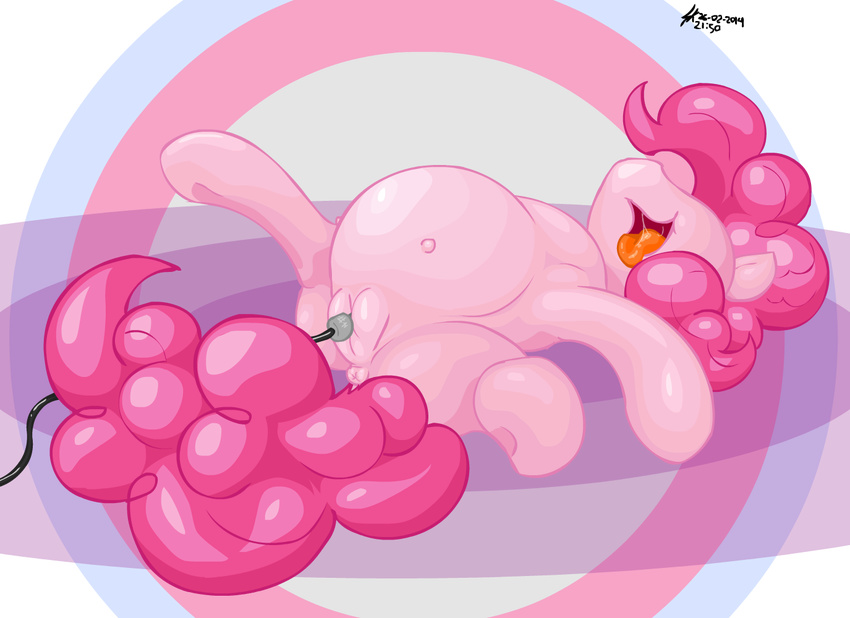 anus big_belly equine female feral friendship_is_magic fur hair horse inflation insertion lying mammal my_little_pony on_back open_mouth penetration pink_fur pink_hair pinkie_pie_(mlp) pussy saliva shinekolt solo spread_legs spreading teats tongue tongue_out vaginal vaginal_insertion vaginal_penetration