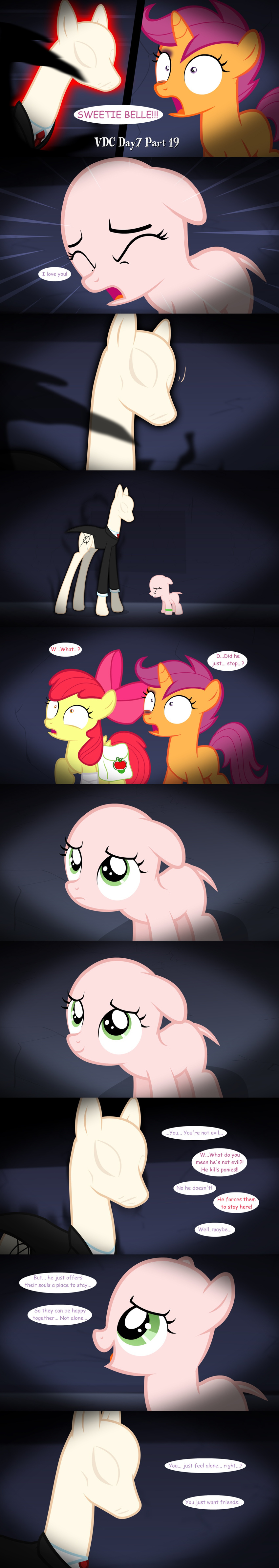 bald comic cutie_mark_crusaders_(mlp) equine female feral friendship_is_magic horn horse jananimations mammal mansion my_little_pony pegasus pony scared scootaloo_(mlp) shiner slenderman sweetie_belle_(mlp) tumblr unicorn wings young