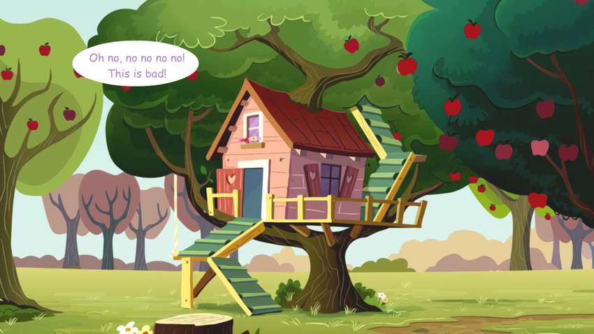 bald cutie_mark_crusaders_(mlp) equine friendship_is_magic horn jananimations mammal my_little_pony pegasus sad scared scootaloo_(mlp) smile sweetie_belle_(mlp) tree_house tumblr unicorn wings