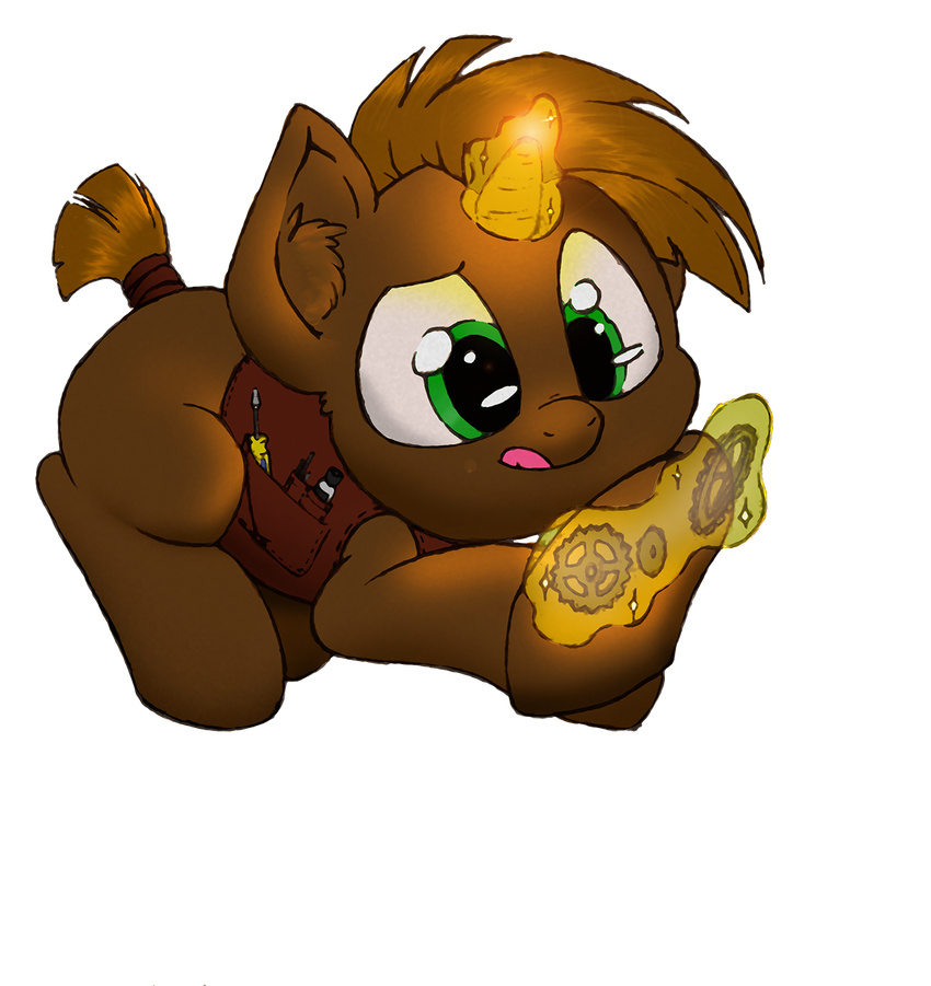 gears horn horse magic male mammal my_little_pony original_character pony solo titi tumbler_spring unicorn vest