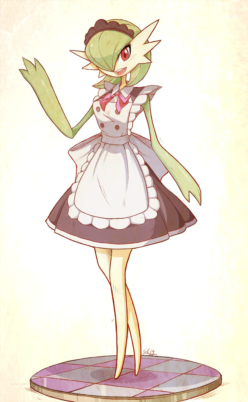 gardevoir maid nintendo pokemon red_eyes sally_(luna-arts) sally_(yuki-menoko) solo