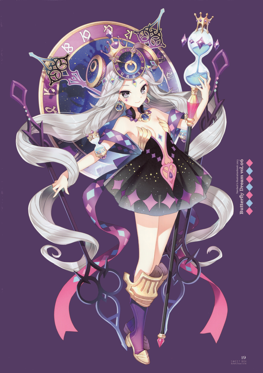 1girl absurdres butterfly_dream highres jewelry lots_of_jewelry nardack staff