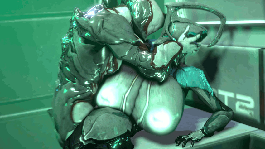 animated big_areola big_breasts bouncing_breasts breasts excalibur_(warframe) female huge_breasts inverted_nipples male nipples not_furry nyx_(warframe) sex straight video_games warframe wattchewant