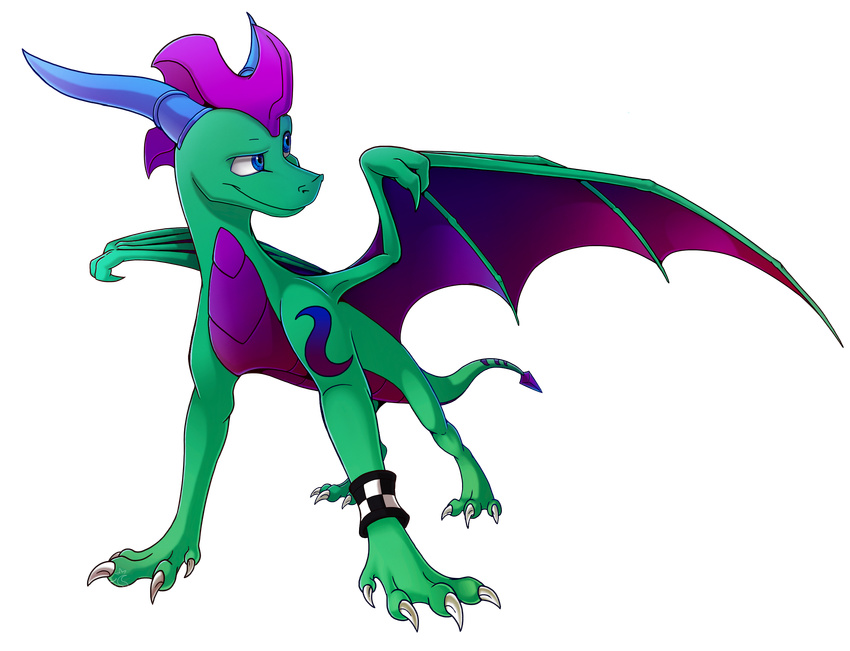 3_toes 4_toes blue_eyes blue_horns bracelet claws crest cute cyan_dragon dragon fourth_star horn jewelry light_blue_horns markings paws plates purple_crest purple_plates purple_underbelly purple_wings raised_eyebrow scalie skye skye_the_dragon smile spikes tatto wings