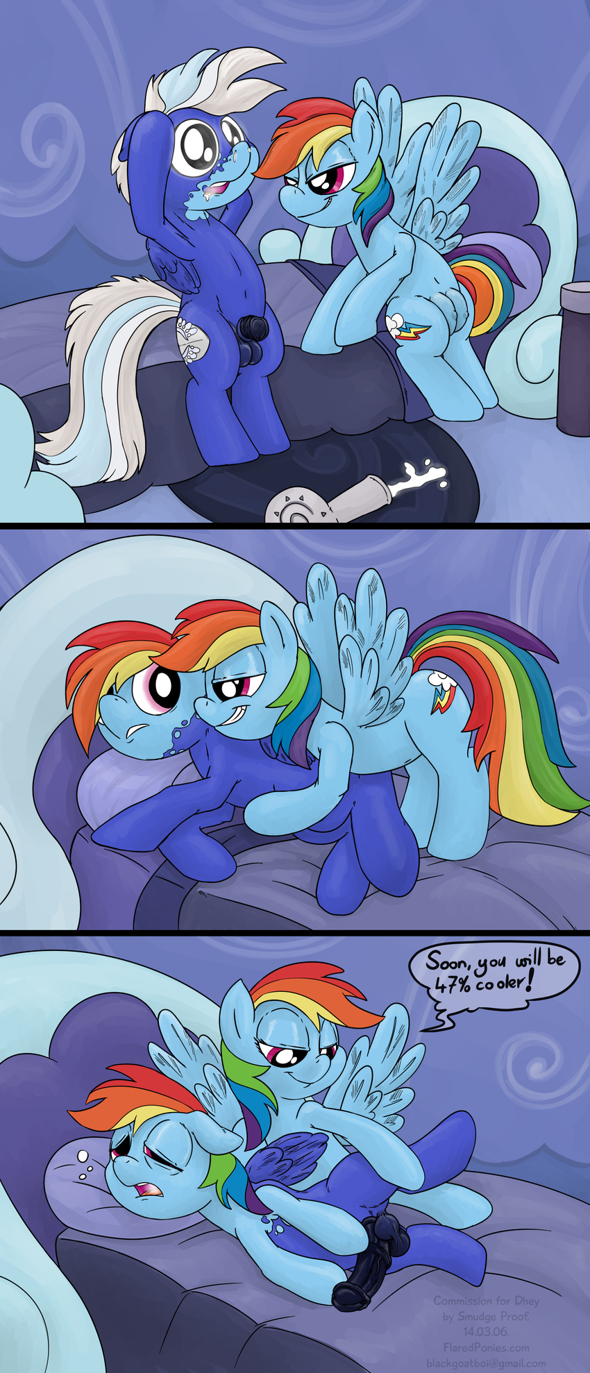 balls bed breasts comic cutie_mark dhey equine erection female flaccid friendship_is_magic magic male mammal my_little_pony original_character pegasus penis potion rainbow_dash_(mlp) royal_guard smudge_proof teats transformation wings
