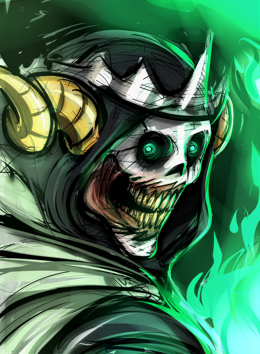 crown horn lich male nightmare_fuel not_furry scary skull solo teeth the_lich undead unknown_artist