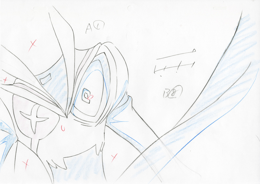 graphite_(medium) highres key_frame kill_la_kill living_clothes no_humans official_art partially_colored production_art promotional_art senketsu sketch traditional_media trigger_(company)