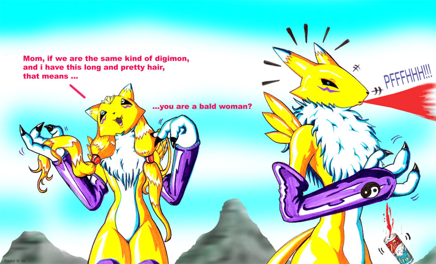 canine dialog digimon fox mammal raptorsr renamon soda text video_games