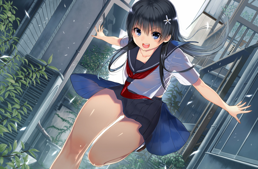 black_hair blue_eyes kawakami_masaki long_hair saten_ruiko seifuku skirt to_aru_kagaku_no_railgun to_aru_majutsu_no_index