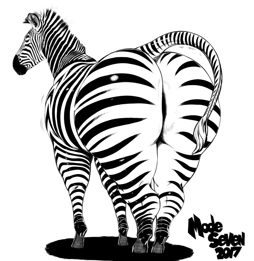 anus big_butt butt edit equine female feral hi_res huge_butt mammal modeseven solo thick_thighs wide_hips zebra