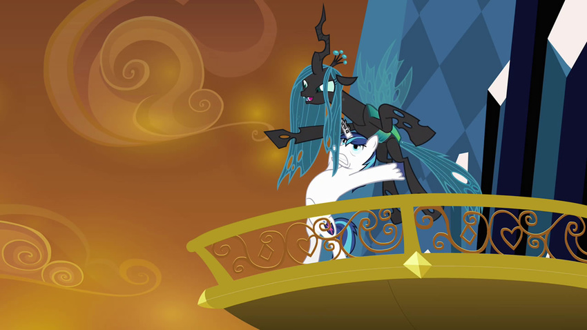 changeling dtkraus equine female friendship_is_magic horn male mammal my_little_pony queen_chrysalis_(mlp) shining_armor_(mlp) throw unicorn what_if wings