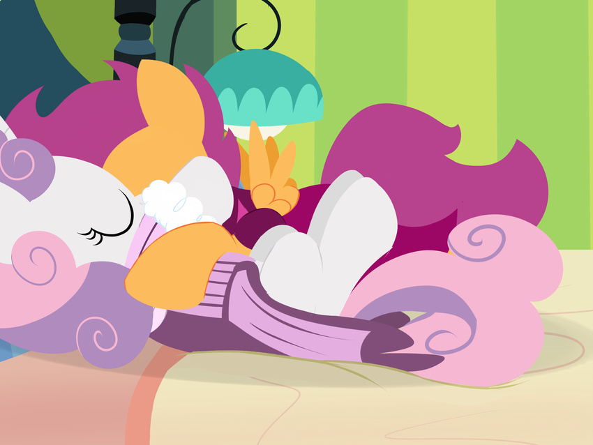 dtcx97 equine female friendship_is_magic fur hair horn horse lesbian mammal my_little_pony orange_fur pegasus pony scootaloo_(mlp) sweetie_belle_(mlp) two_tone_hair unicorn white_fur wings young