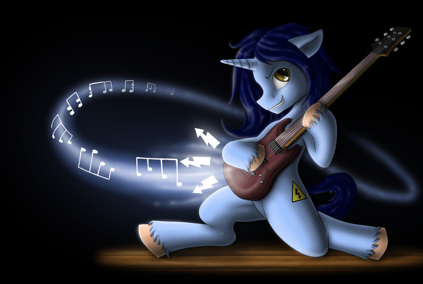 equine guitar horn horse male mammal my_little_pony pony smile solo unicorn