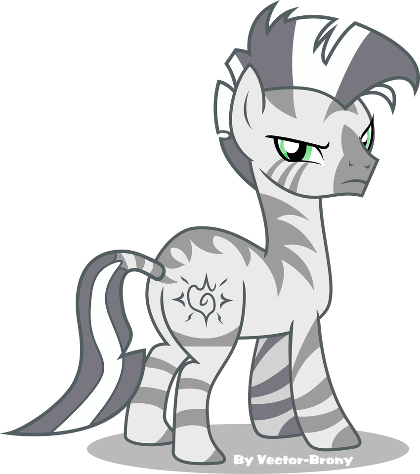 alpha_channel angry equine female feral frown hi_res looking_at_viewer looking_back mammal my_little_pony original_character solo vector-brony xenith zebra
