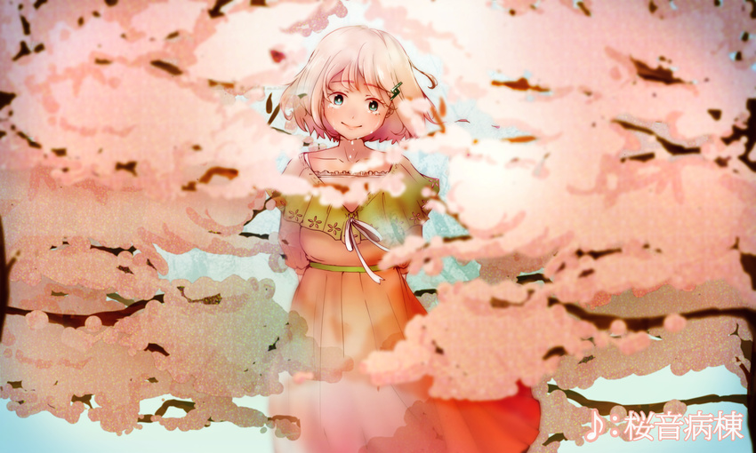 cherry_blossoms ia palu_(zumiharu) short_hair tears vocaloid