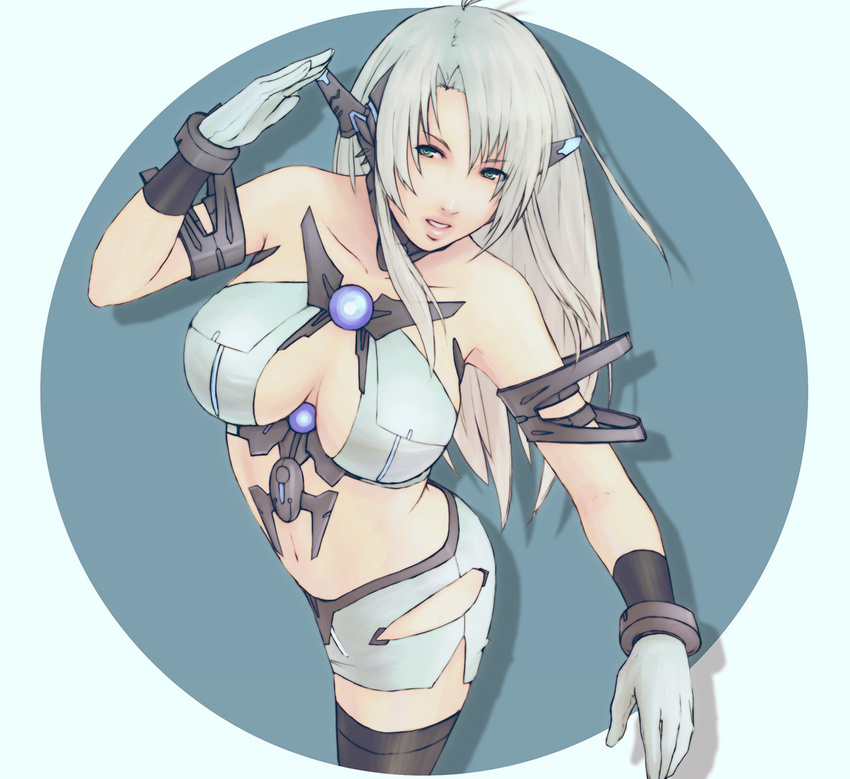 alva bad_id bad_pixiv_id blue_eyes breasts copyright_request gloves large_breasts solo thighhighs white_hair