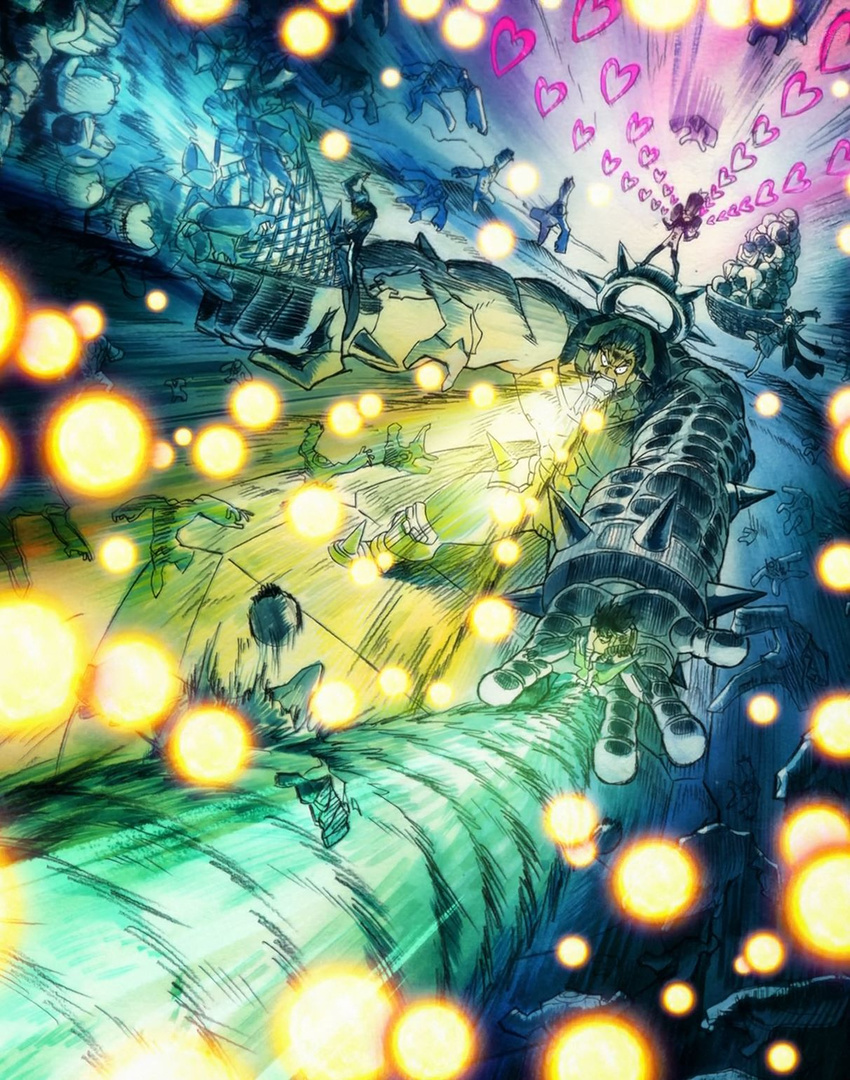 absurdres battle blade_regalia epic explosion gamagoori_ira highres inumuta_houka jakuzure_nonon kill_la_kill mankanshoku_mako probe_regalia sanageyama_uzu scourge_regalia screencap stitched symphony_regalia