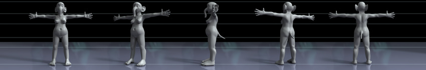 anthro barefoot breasts chubby elephant female invalid_tag mammal t_pose trunk turn_table