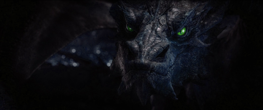 black_skin dragon green_eyes looking_at_viewer scales smaug the_hobbit wings