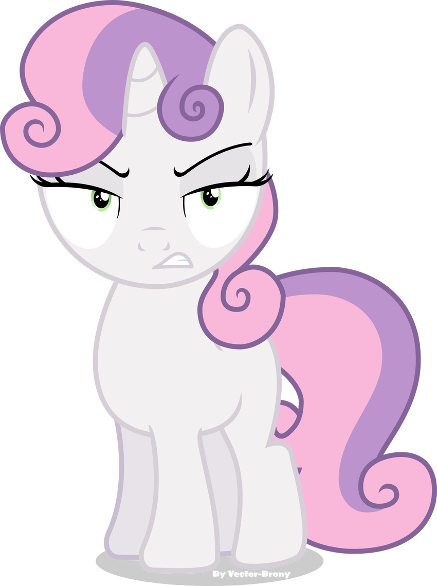 absurd_res alpha_channel angry equine female friendship_is_magic green_eyes hair hi_res horn horse looking_at_viewer mammal my_little_pony pink_hair plain_background pony purple_hair sweetie_belle_(mlp) transparent_background two_tone_hair unicorn vector vector-brony