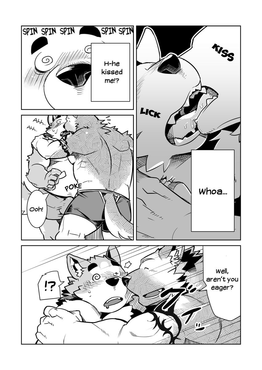 &#12356;&#12396;&#12356;&#12396; ???? begginer_walk big_muscles blush bulge canine chubby comic dog flexing french_kissing gay german_shepherd husky kissing male mammal muscles open_mouth pecs shiroi's_public_investigation shiroi's_public_investigation tattoo teeth tongue topless underwear