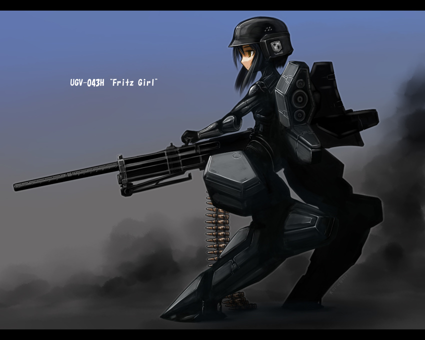 gun helmet kotoba_noriaki mecha_musume original weapon