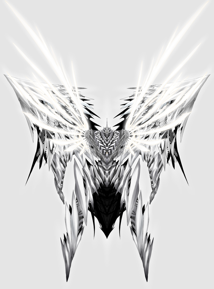highres inkblot_test kotoba_noriaki mecha no_humans pixiv_robot_wars seirios_(kotoba) simple_background spiky symmetry wings