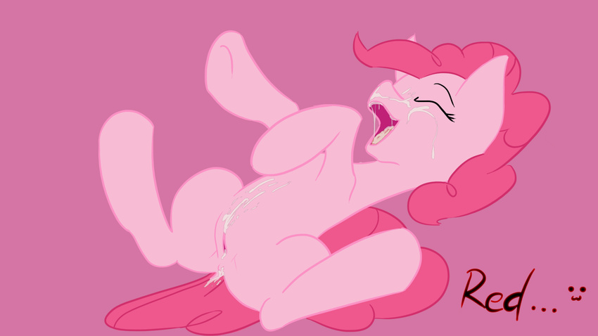 cum cum_in_mouth cum_inside equine eyes_closed female friendship_is_magic fur hair horse lying mammal my_little_pony on_back open_mouth pink_fur pink_hair pinkie_pie_(mlp) plain_background pony pussy redcloud solo