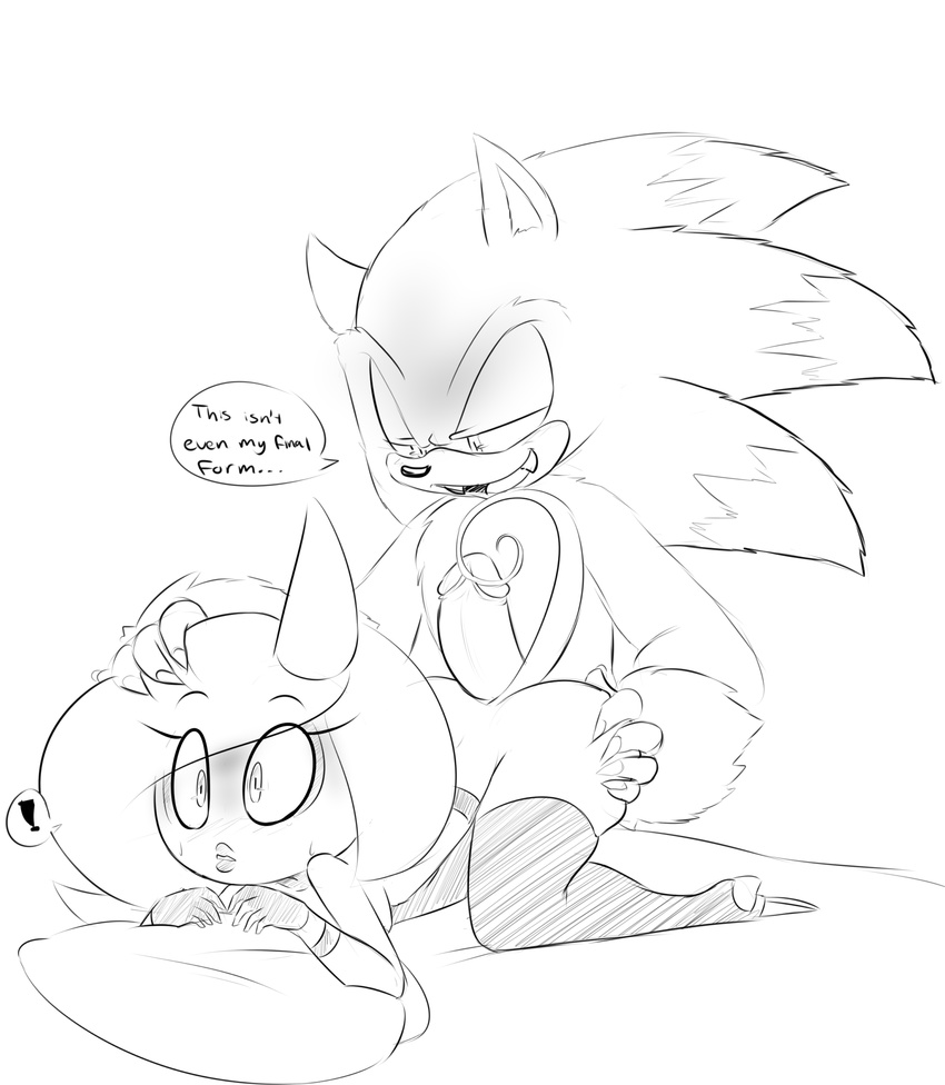 clothing couple duo female fur hearlesssoul legwear male penis pillow sega sketch sonic_(series) sonic_the_hedgehog sonic_the_werehog stockings straight surprise zeena