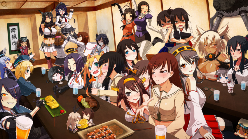 abukuma_(kancolle) akagi_(kancolle) akatsuki_(kancolle) atago_(kancolle) error_musume_(kancolle) haguro_(kancolle) haruna_(kancolle) hibiki_(kancolle) hiei_(kancolle) ikazuchi_(kancolle) inazuma_(kancolle) kaga_(kancolle) kako_(kancolle) kantai_collection kitakami_(kancolle) kongou_(kancolle) murakumo_(kancolle) musashi_(kancolle) nagato_(kancolle) naka_(kancolle) ooi_(kancolle) ryuujou_(kancolle) shigure_(kancolle) shimakaze_(kancolle) tagme tagme_(artist) tatsuta_(kancolle) tenryuu_(kancolle) yahagi_(kancolle) yamashiro_(kancolle) yukikaze_(kancolle)