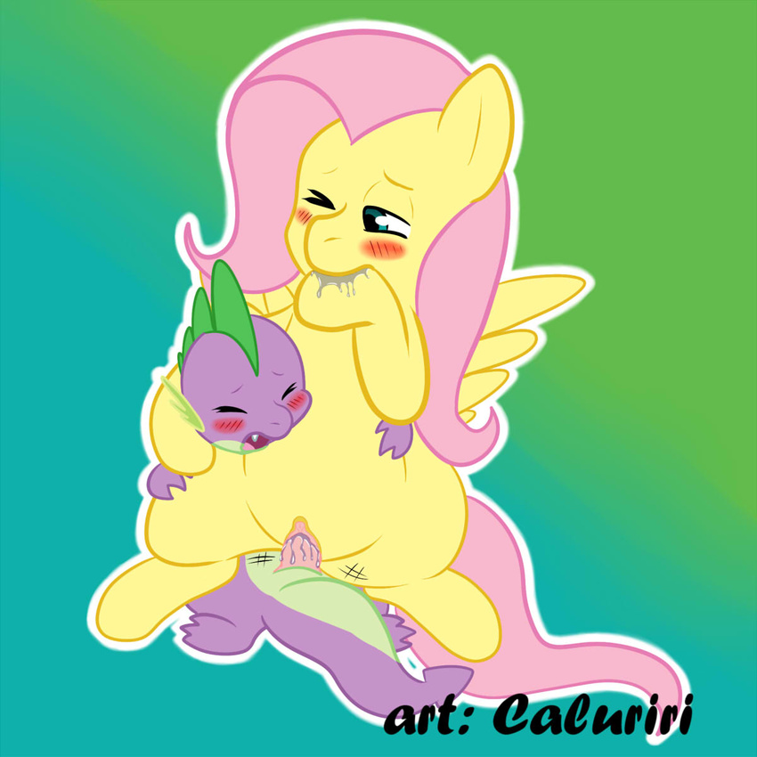 caluriri dragon duo equine erection eyes_closed female feral fluttershy_(mlp) friendship_is_magic fur genital_slit green_eyes hair horse interspecies male mammal my_little_pony on_top one_eye_closed open_mouth pegasus penetration penis pink_hair pony pussy pussy_juice saliva sex slit spike_(mlp) spreading straight sucking vaginal vaginal_penetration wet wet_pussy wings yellow_fur