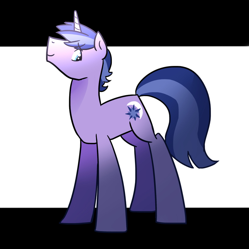 blue_fur cutie_mark equine feral friendship_is_magic fur hair horn horse kilala97 male mammal my_little_pony original_character plain_background pony solo two_tone_hair unicorn