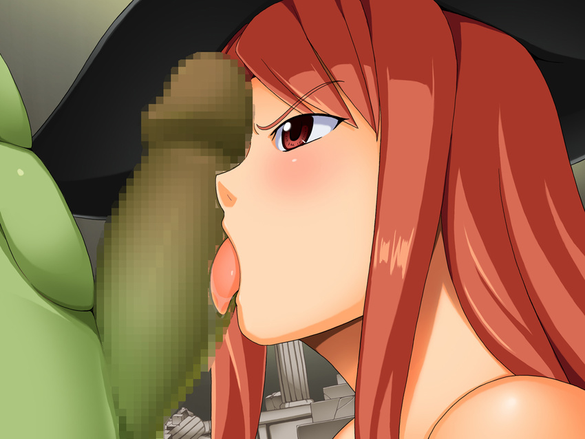 censored dragon's_crown dragon's_crown facejob fellatio hat kawanuma_uotsuri licking monster oral penis penis_on_face sorceress_(dragon's_crown) sorceress_(dragon's_crown) witch_hat