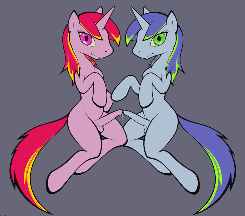 ambiguous_gender colorful darkdoomer dickgirl equine hi_res horn horse intersex mammal ms_paint my_little_pony original_character penis pony precum symmetry unicorn