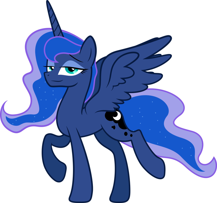 alpha_channel equine female feral friendship_is_magic hi_res horn horse mammal my_little_pony pony princess_luna_(mlp) quanno3 winged_unicorn wings