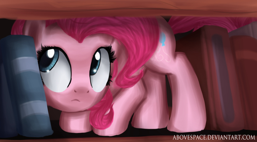 abovespace blue_eyes book cutie_mark equine female feral friendship_is_magic fur hair horse looking_up mammal my_little_pony pink_fur pink_hair pinkie_pie_(mlp) pony solo