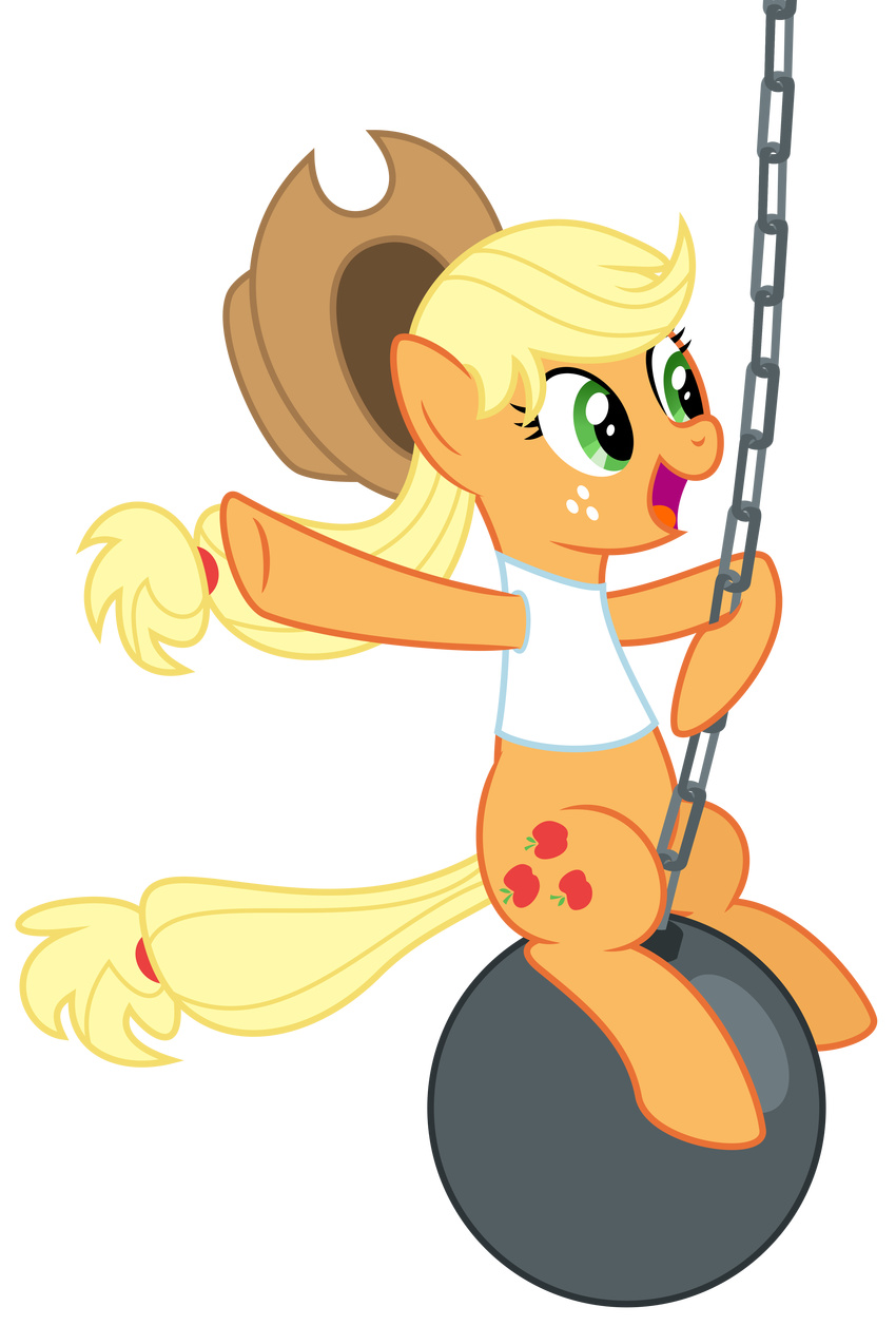 absurd_res alpha_channel applejack_(mlp) equine female feral friendship_is_magic hat hi_res horse mammal masemj my_little_pony pony smile solo