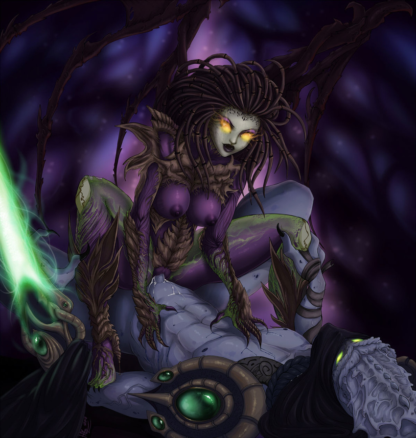 breasts domination dreadlocks female female_domination forced green_eyes hizzacked humanoid infested_kerrigan interspecies kerrigan male melee_weapon penis pussy rape sex starcraft straight yellow_eyes zeratul