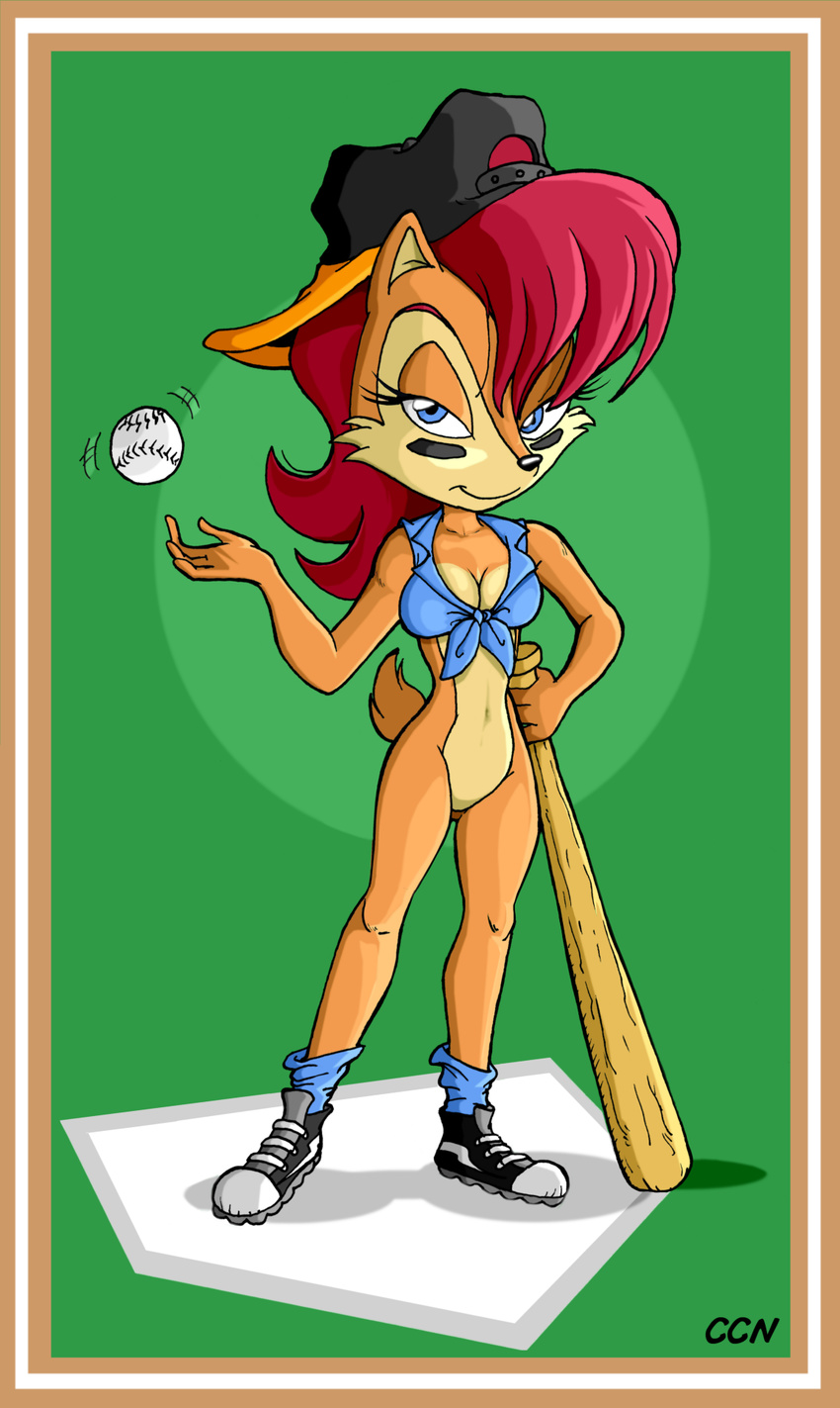 baseball_bat chadthecartoonnut hat sally_acorn sega sonic_(series) sonic_the_hedgehog video_games