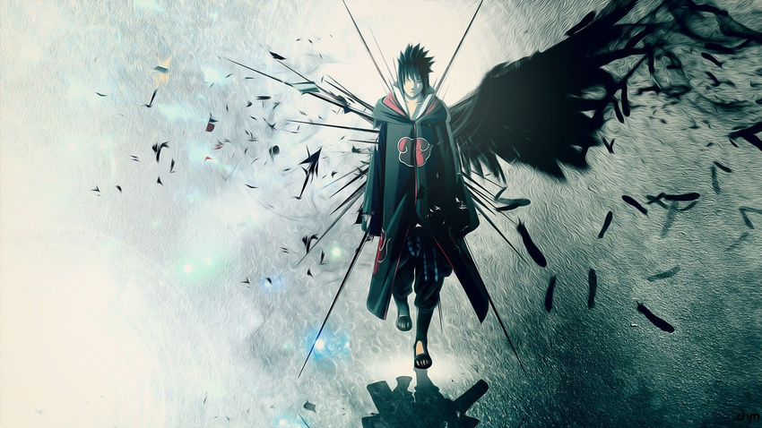 kakashi kakashi_hatake lightning naruto naruto_shippuden sasuke uchiha_sasuke wings xyphos