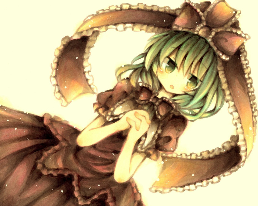 green_eyes green_hair kagiyama_hina ribbons touhou wiriam07