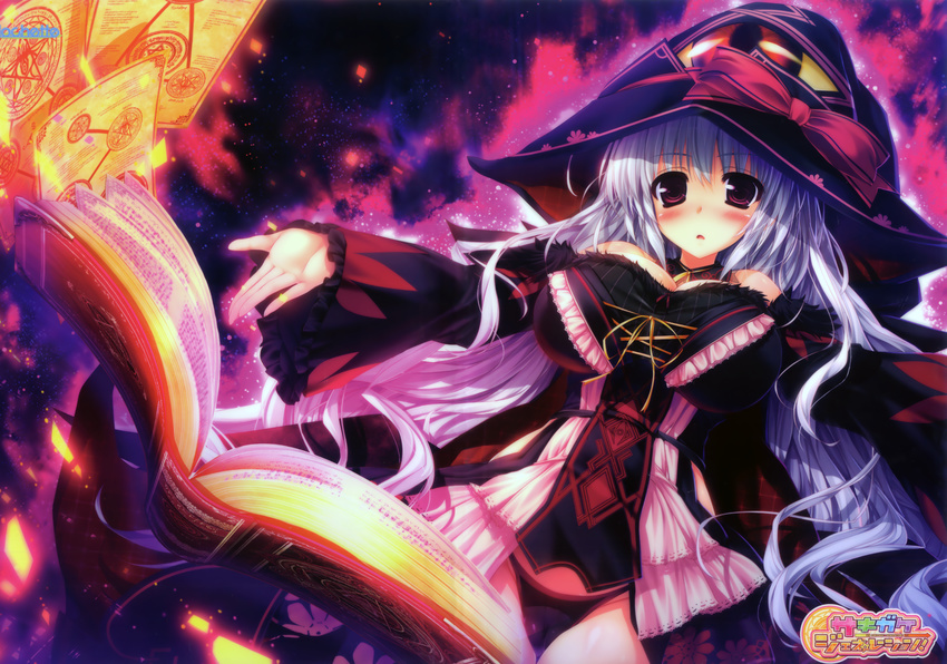 book cameltoe clochette gray_hair hat kaidou_ririko long_hair oshiki_hitoshi panties sakigake_generation scan underwear witch