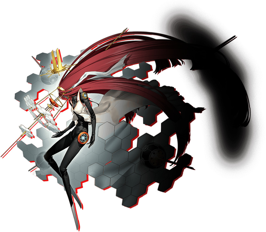 alternate_form brown_hair full_body himiko_(persona_4) long_hair official_art persona persona_4 persona_4:_the_ultimate_in_mayonaka_arena persona_4:_the_ultimax_ultra_suplex_hold soejima_shigenori transparent_background very_long_hair