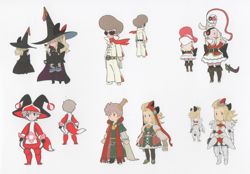 1girl alternate_costume alternate_hairstyle armor armored_dress blonde_hair blue_eyes boots bravely_default:_flying_fairy bravely_default_(series) edea_lee hat highres non-web_source official_art pantyhose pirate_costume scan tiz_oria yoshida_akihiko