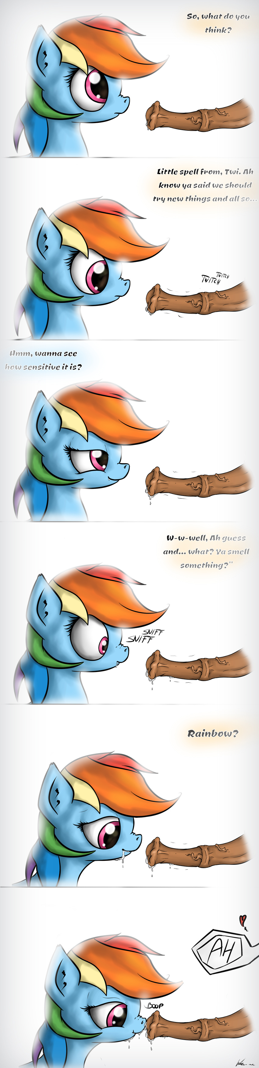 &lt;3 absurd_res animal_genitalia blue_fur boop dialog disembodied_penis drooling duo english_text equine female feral frame_by_frame friendship_is_magic fur hair hi_res horsecock male mammal multi-colored_hair my_little_pony neko-me penis plain_background precum purple_eyes rainbow_dash_(mlp) rainbow_hair saliva solo_focus straight text vein white_background