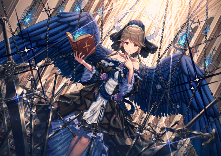 goth-loli idolmaster idolmaster_million_live! lolita_fashion stockings tagme_(artist) tagme_(character) wings